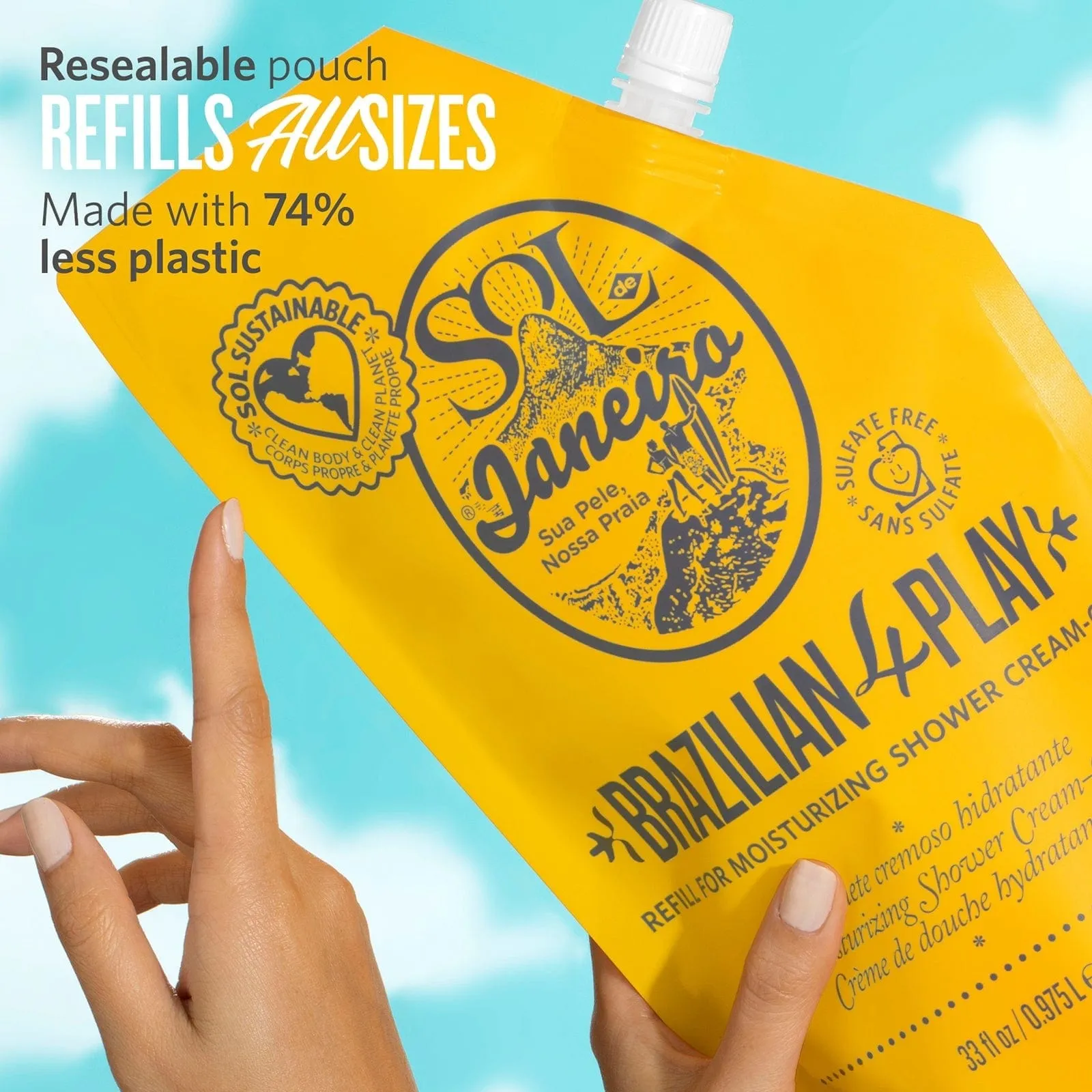 Brazilian Play Moisturizing Shower Cream-Gel 1 Liter - Image 5