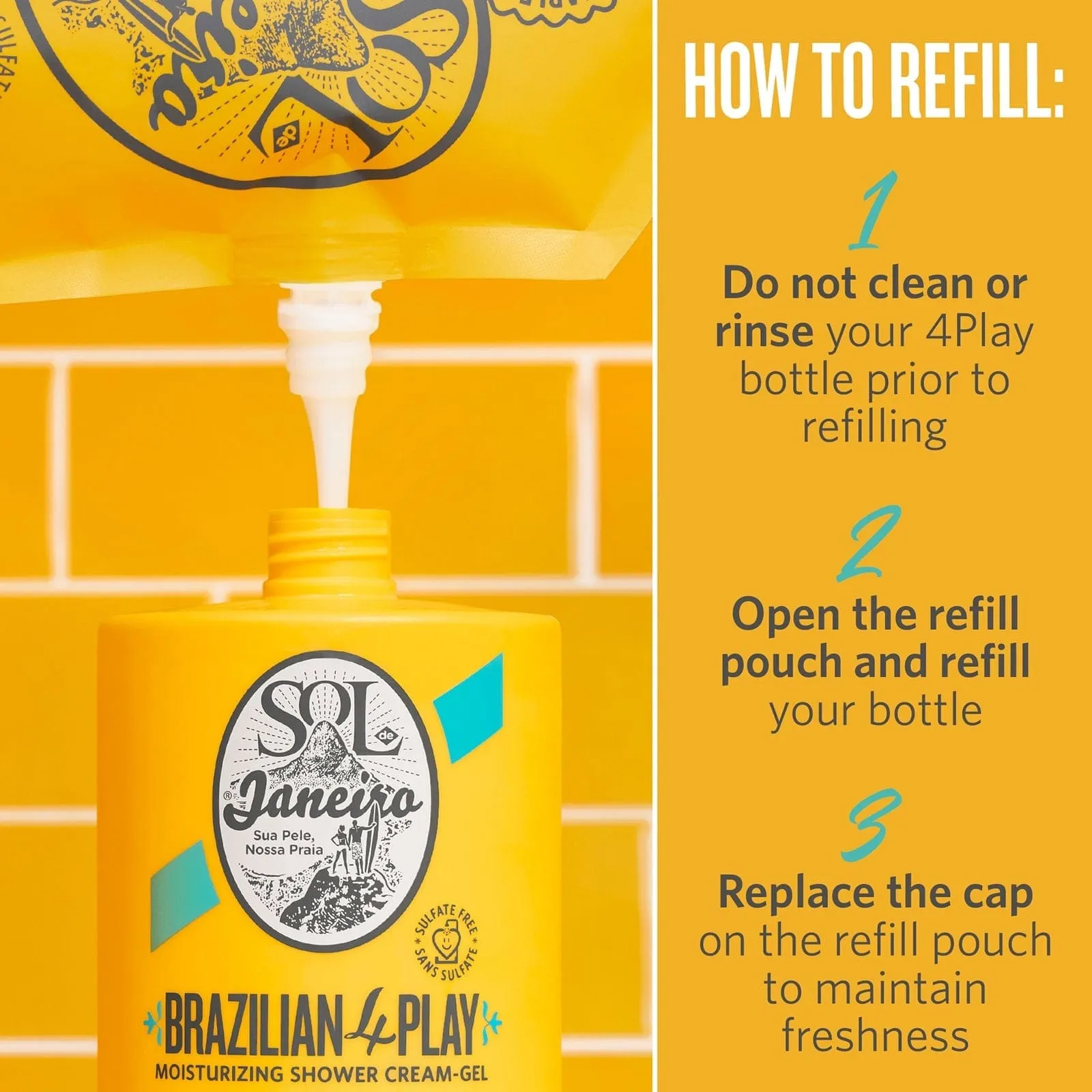 Brazilian Play Moisturizing Shower Cream-Gel 1 Liter - Image 6